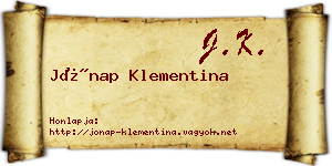 Jónap Klementina névjegykártya
